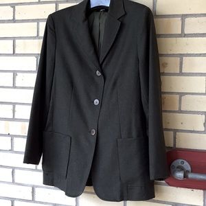 Phillip Adec Paris Charcoal Flannel Blazer New, size 12